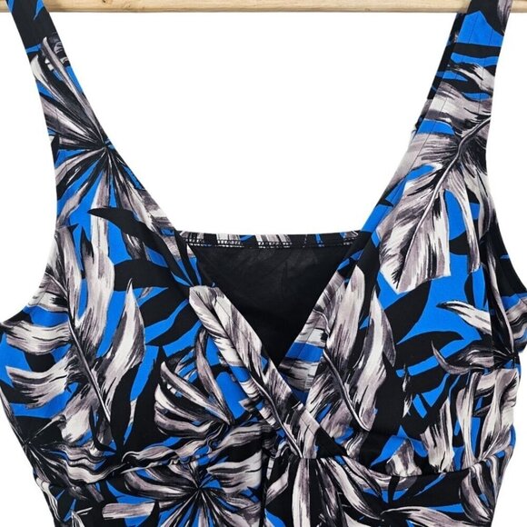 Swimsuits For All Womens Plus Size 26 Tropical One Piece Swimdress NWT - Picture 2 of 6